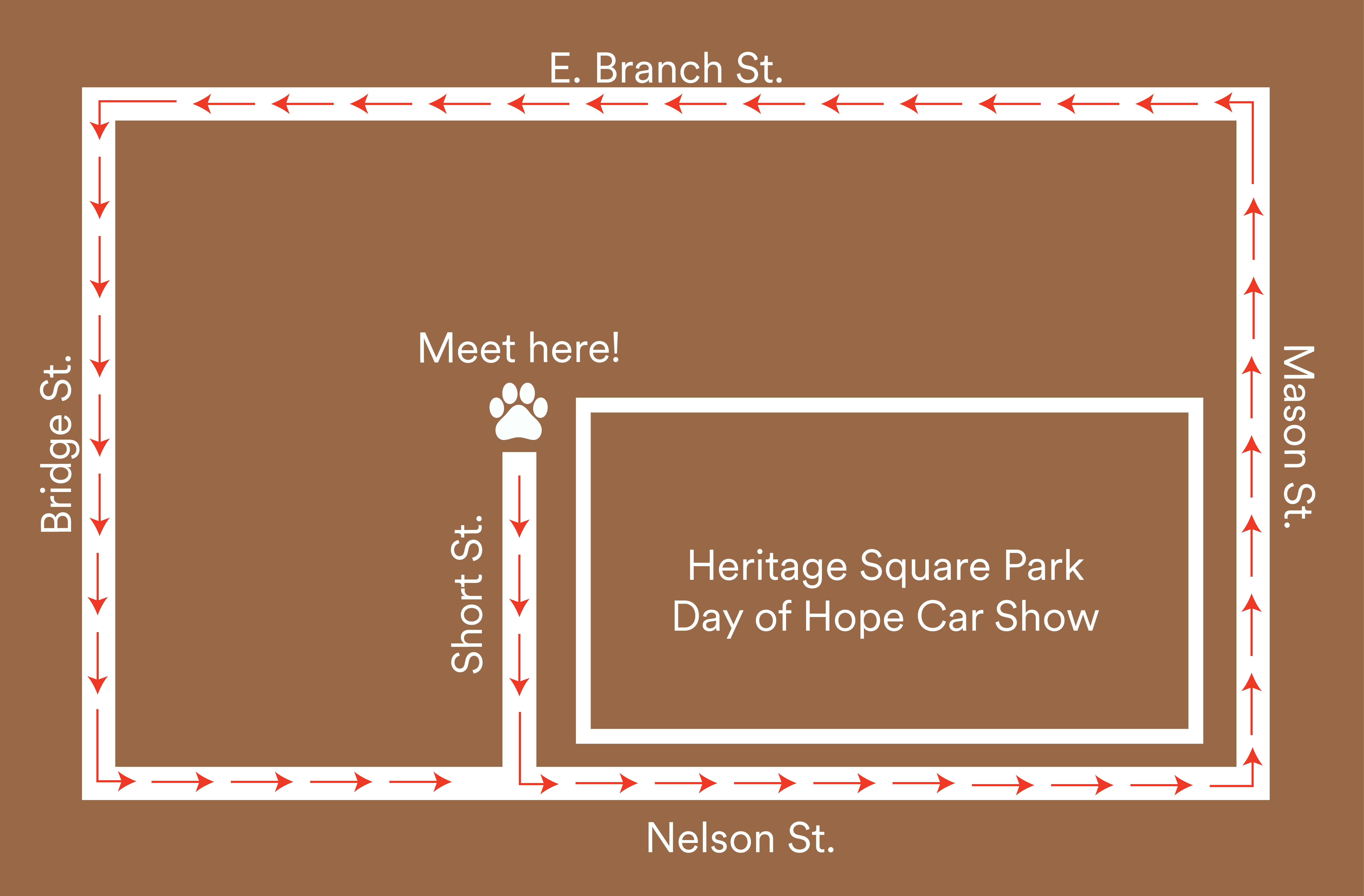 Dog Parade Route map