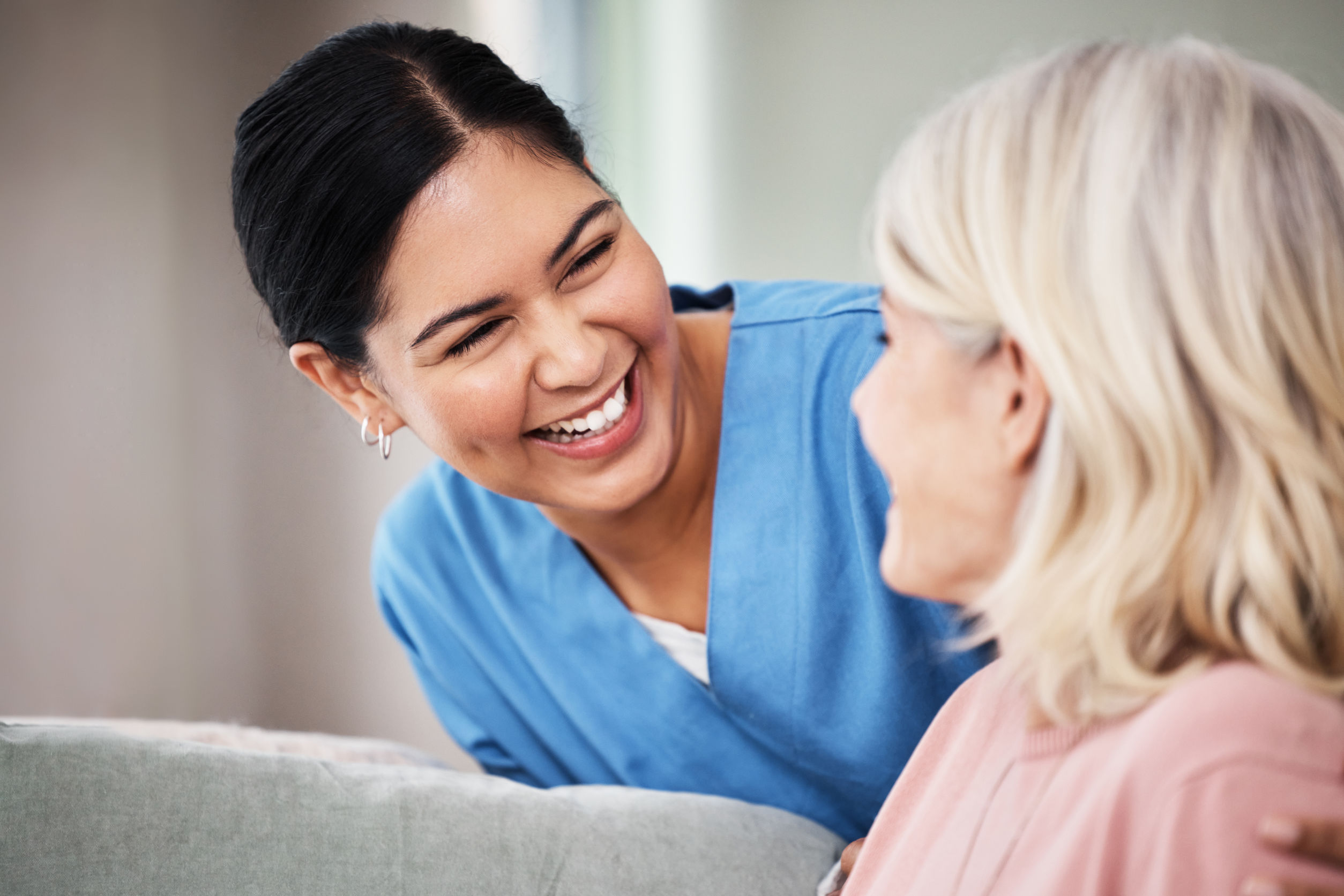 nurse smiling at patient