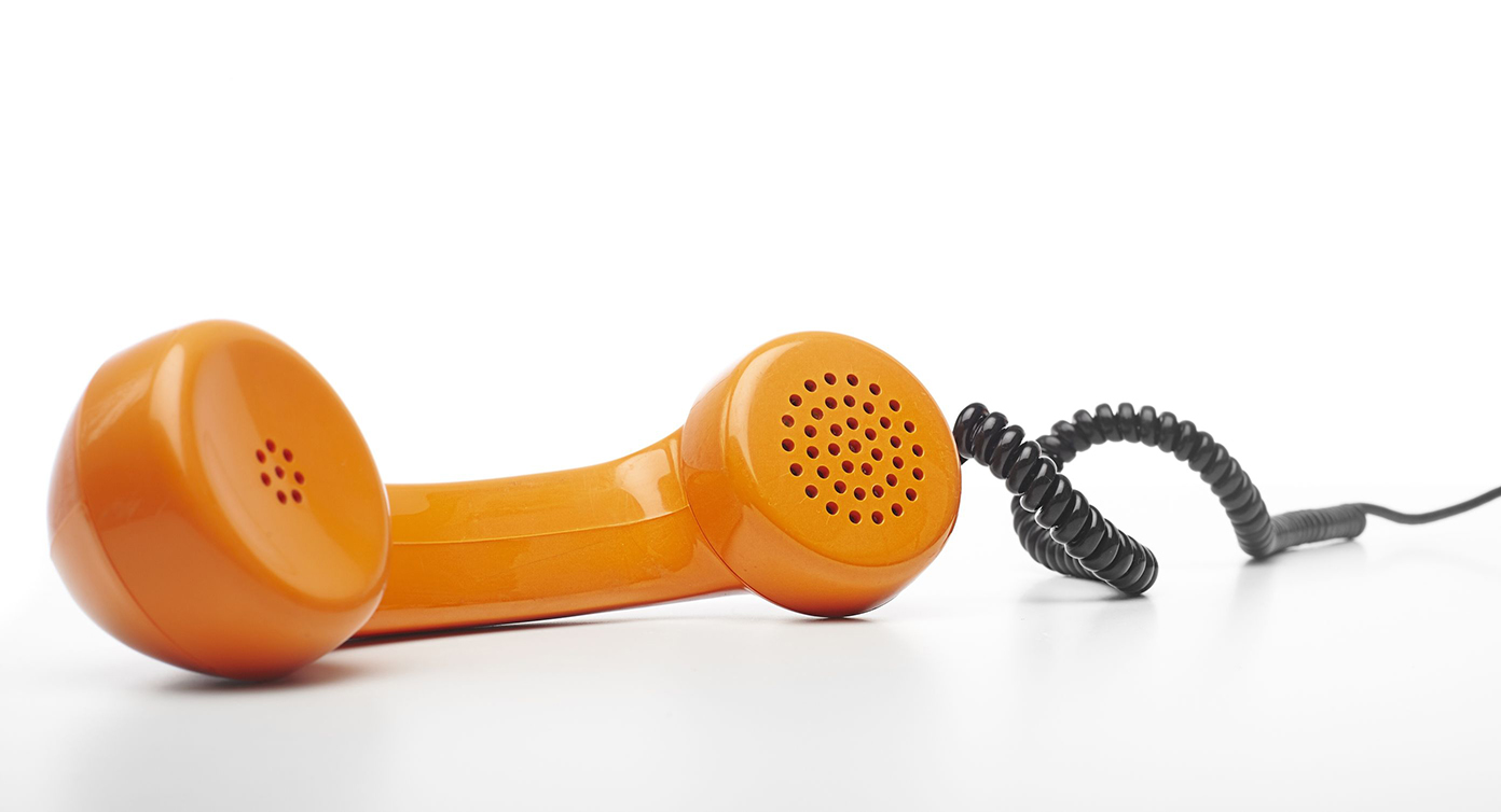 an orange phone